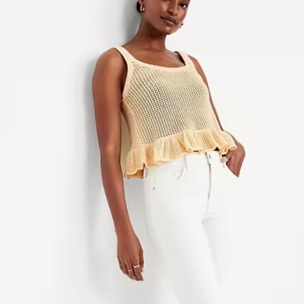 NWT Old Navy Open Stitch peplum sweater top